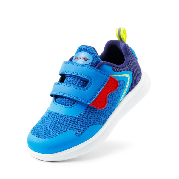 Kids Mesh Upper Easy On & Off Athletic Running Shoes - ROYAL BLUE RED -  0